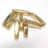 20X5MM Ham.Gold 4-Sided Tube Bead (36 pieces)