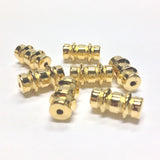 14X8MM Ham.Gold Fancy Tube Bead (72 pieces)
