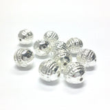 10MM Fancy Silver Round Bead (72 pieces)