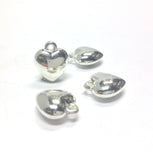 18MM Silver Puffed Heart Drop w/Loop (36 pieces)