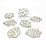 Silver Plated Scroll Drop (72 pieces)