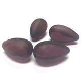 13X22MM Purple Mat "Haze" Pear Beads (24 pieces)