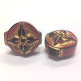 26MM Red "Trichrome" Disc Bead (6 pieces)