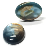 14X10MM Beige-Blue "Bora-Bora" Oval Cab (12 pieces)