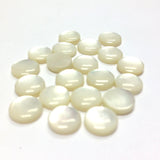 7.5X2.3MM White MOP Shell Round Cab (144 pieces)