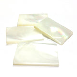 20X15MM White MOP Shell Rectangle Cab (72 pieces)